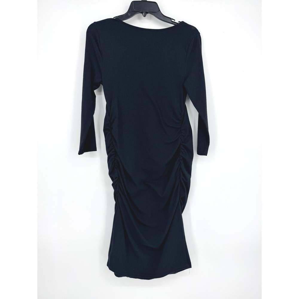 Isabel Maternity by Ingrid & Isabel Black Ruched Side Bodycon Dress Small - Picture 3 of 4